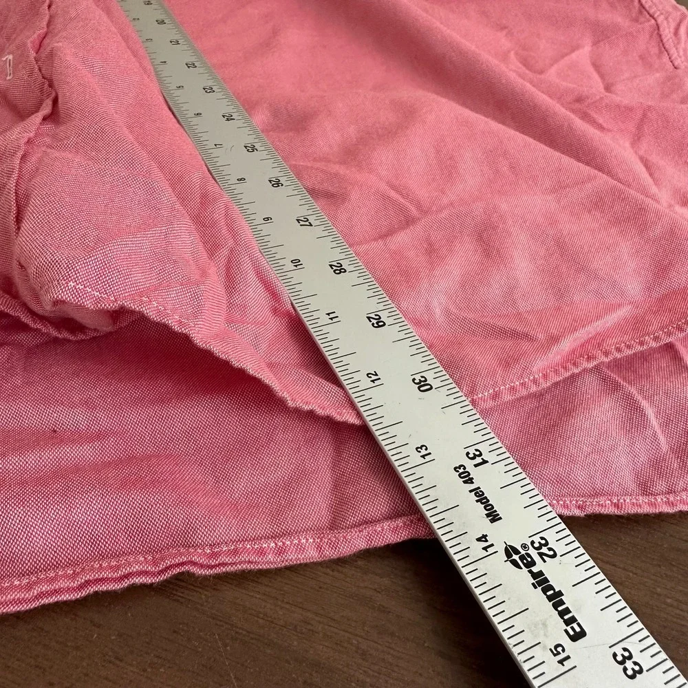 Ralph Lauren Chambray Oxford Shirt Pink Logo Short Sleeve Button Down Mens 3XB
